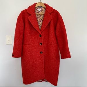 Sundance Women’s Wool Blend Pea Coat Size S Burnt Orange Pockets Fully Lined